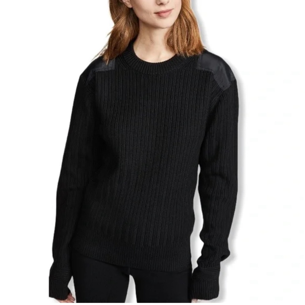 Helmut Lang Military Patch Crew Sweater Black
